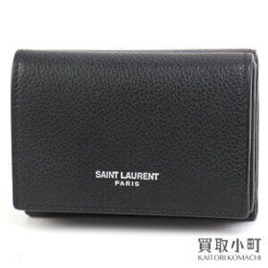 YSL Wallet Black Grained Leather